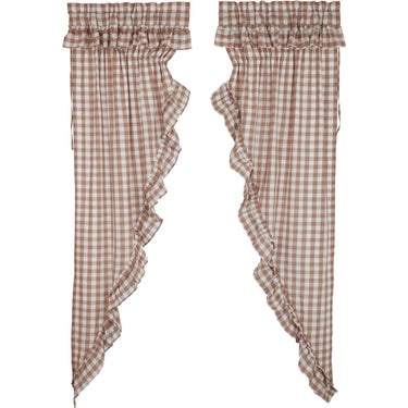 Annie Buffalo Portabella Check Ruffled Prairie Long Panel Set of 2 84x36x18 VHC Brands - The Fox Decor